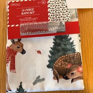 North Pole Trading Co. Holiday Deer Shower Curtain